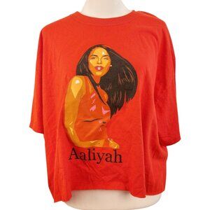VTG NWT Aaliyah Cropped T-Shirt Red Size XL